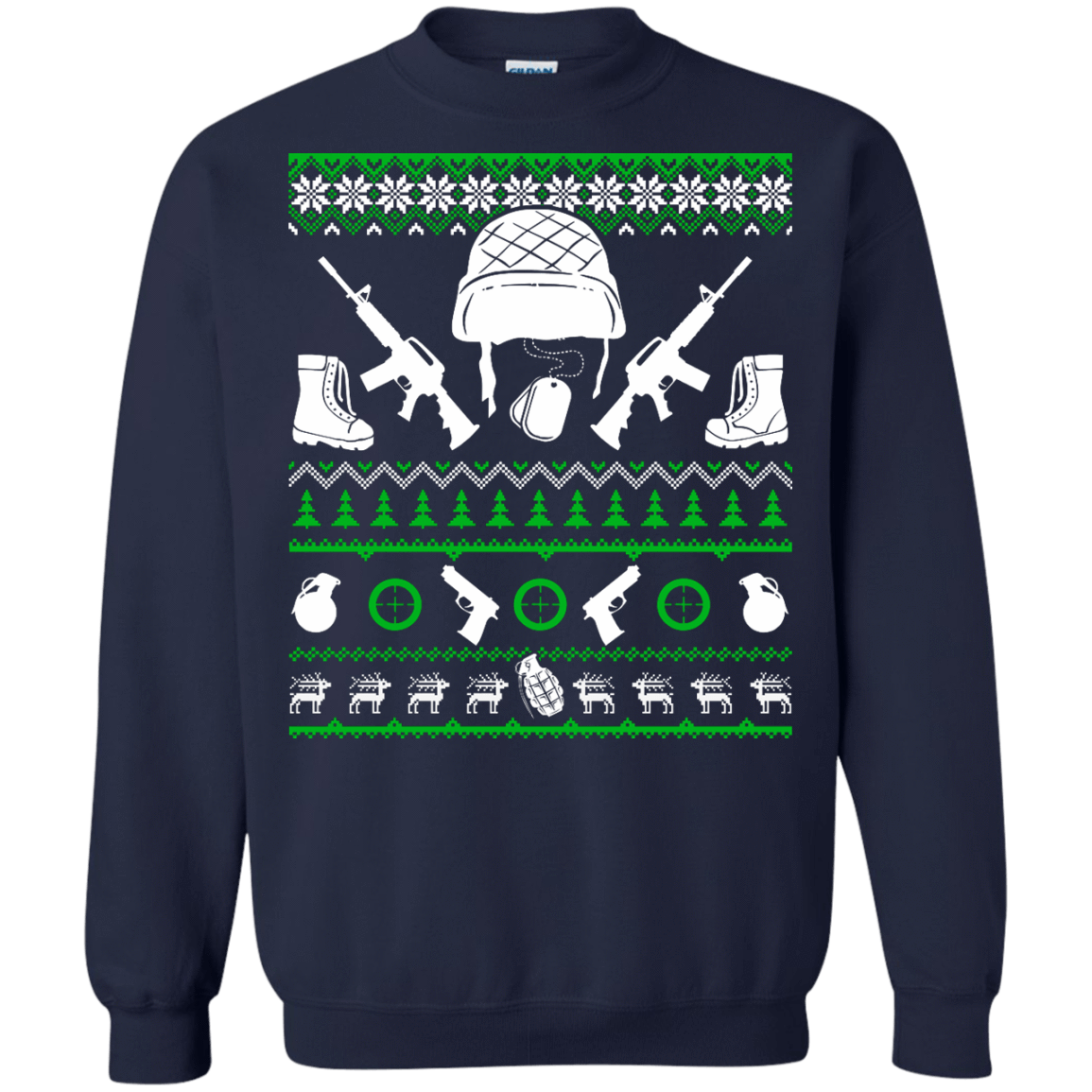 Soldier Christmas Sweater-T-Shirt & Hoodie-Crewneck Sweatshirt-Navy