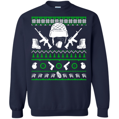 Soldier Christmas Sweater-T-Shirt & Hoodie-Crewneck Sweatshirt-Navy