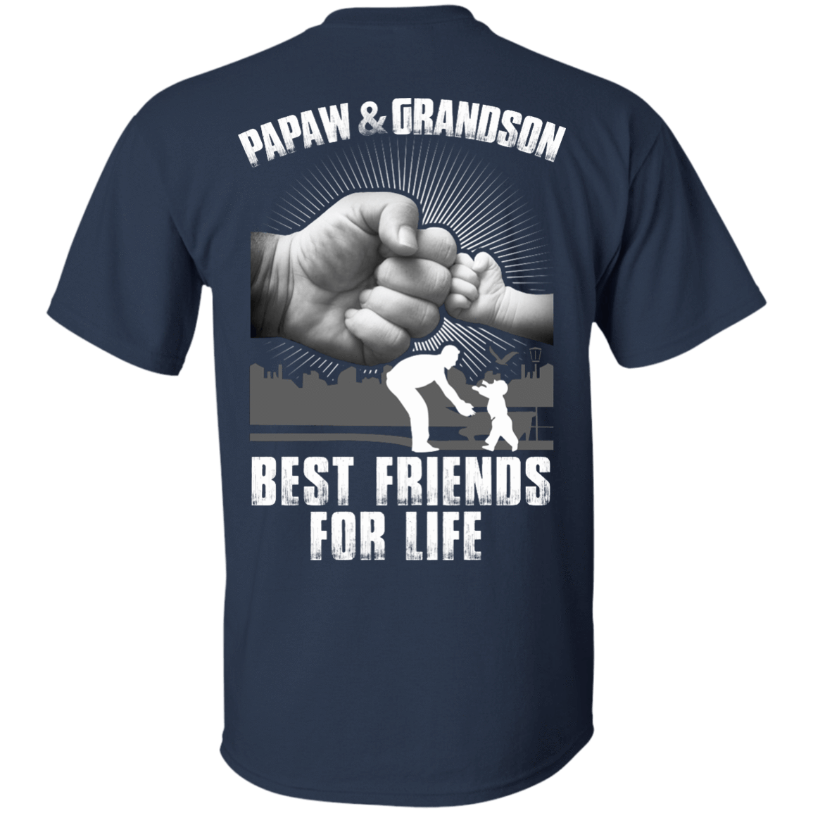 Papaw And Grandson Best Friends For Life-T-Shirt & Hoodie-Classic T-Shirt-Navy