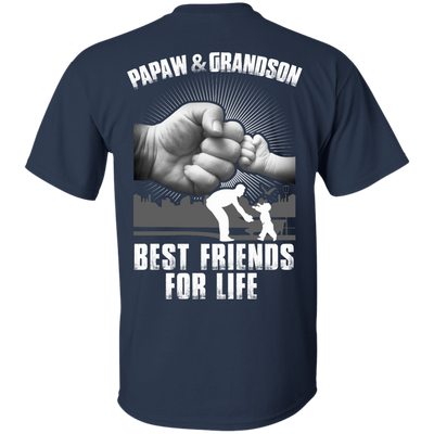 Papaw And Grandson Best Friends For Life-T-Shirt & Hoodie-Classic T-Shirt-Navy