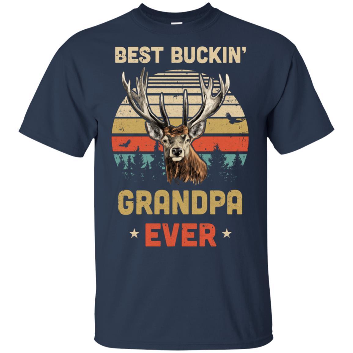 Vintage Best Buckin' Grandpa Ever Gift For Father Day-T-Shirt & Hoodie-Classic T-Shirt-Navy