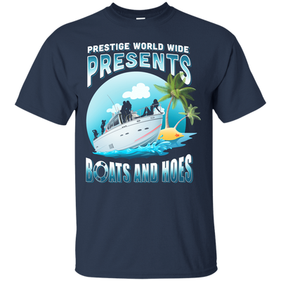 Prestige Worldwide Present Boats And Hoes-T-Shirt & Hoodie-Classic T-Shirt-Navy