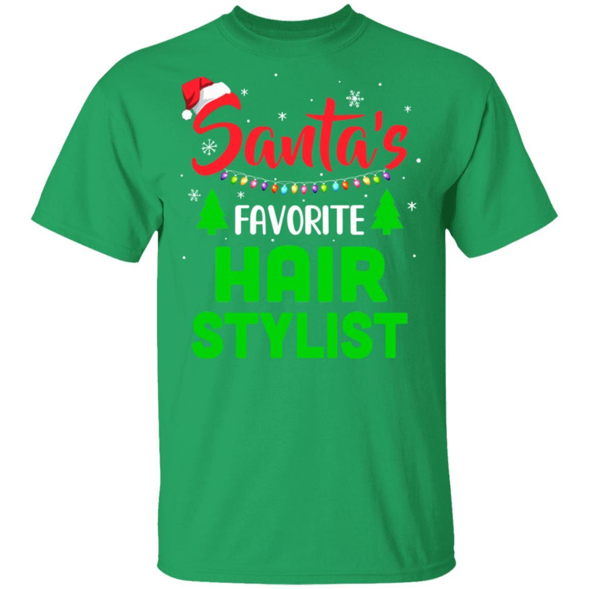Santa's Favorite Hair stylist Funny Christmas Xmas Gifts-T-Shirt & Sweatshirt-Classic T-Shirt-Irish Green