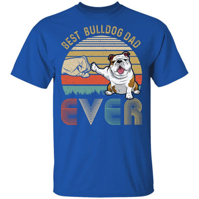 Vintage Best Bulldog Dad Ever Bump Fit Funny Dad Gifts-T-Shirt & Hoodie-Classic T-Shirt-Royal
