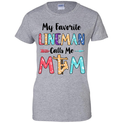 My Favorite Lineman Calls Me Mom Mothers Day Gift-T-Shirt & Hoodie-Women's T-Shirt-Sport Grey