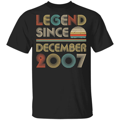 Legend Since December 2007 Vintage 14th Birthday Gifts Youth-Youth Shirt-Youth T-Shirt-Black