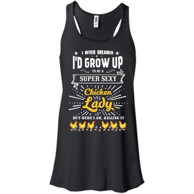 Super Sexy Chicken Lady-T-Shirt & Hoodie-Women's Flowy Racerback Tank-Black