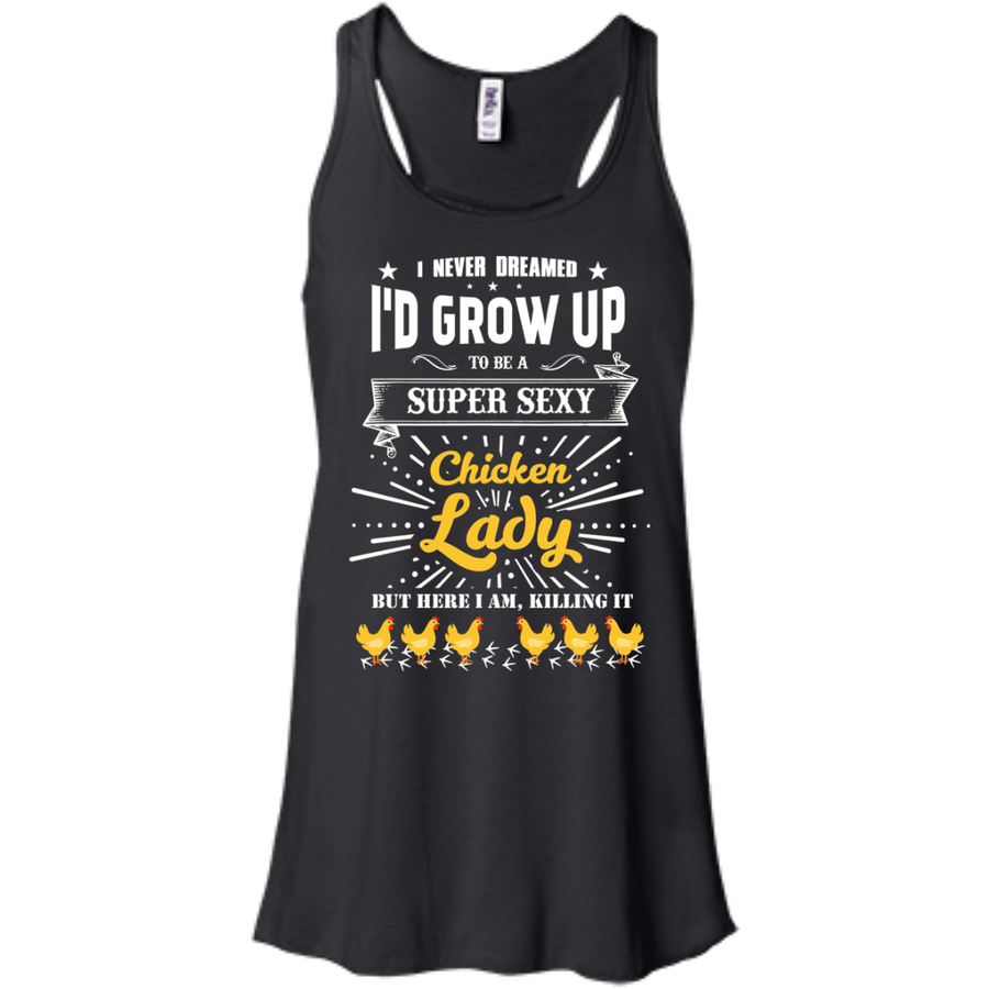 Super Sexy Chicken Lady-T-Shirt & Hoodie-Women's Flowy Racerback Tank-Black