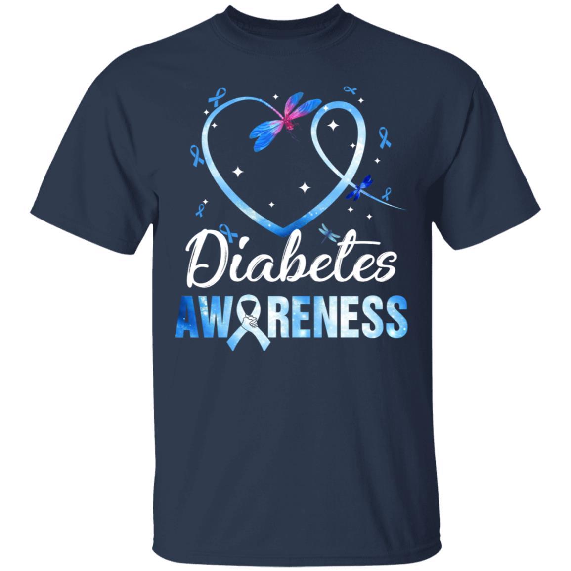 Dragonfly Diabetes Awareness-T-Shirt & Hoodie-Classic T-Shirt-Navy