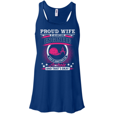 Proud Wife Of An Awesome Engineer-T-Shirt & Hoodie-Women's Flowy Racerback Tank-True Royal