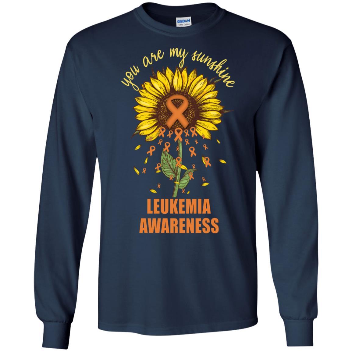 You Are My Sunshine Leukemia Awareness-T-Shirt & Hoodie-Long Sleeve T-Shirt-Navy