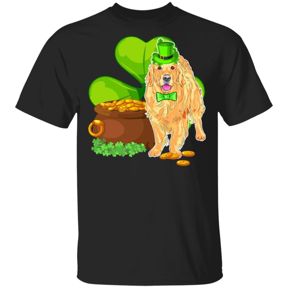 Golden Retriever St Patrick's Day Irish Dog Lover Funny Gifts-T-Shirt & Hoodie-Classic T-Shirt-Black