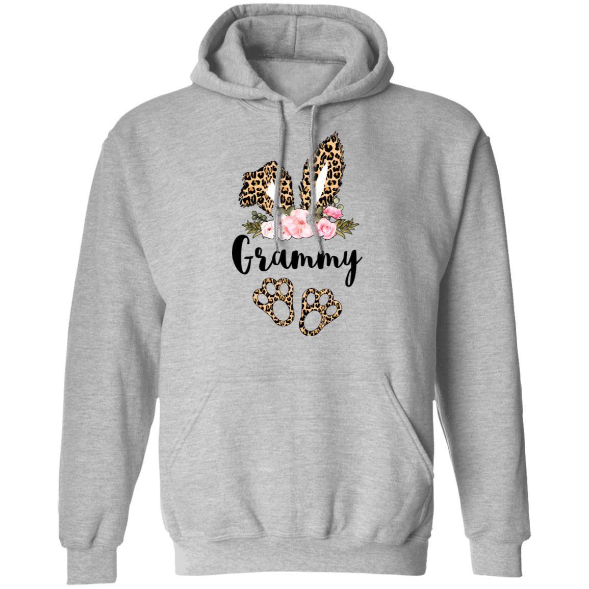 Flower Leopard Bunny Grammy Easter Day Women Gifts-T-Shirt & Hoodie-Pullover Hoodie-Sport Grey