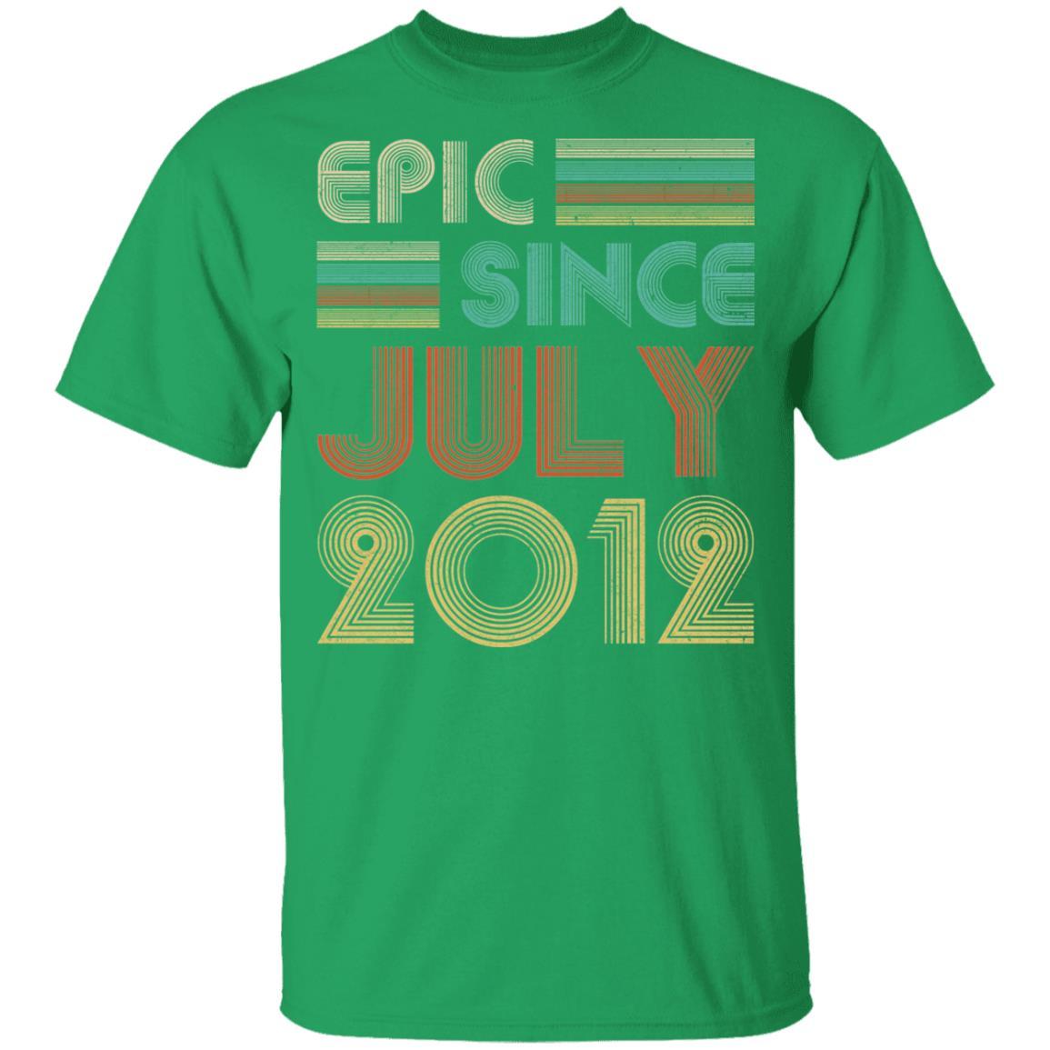 Epic Since July 2012 Vintage 9th Birthday Gifts Youth-Youth Shirt-Youth T-Shirt-Irish Green