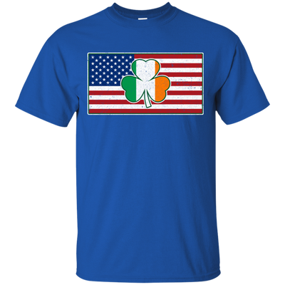 Shamrock Irish Ireland American USA Flag Gift-T-Shirt & Hoodie-Classic T-Shirt-Royal