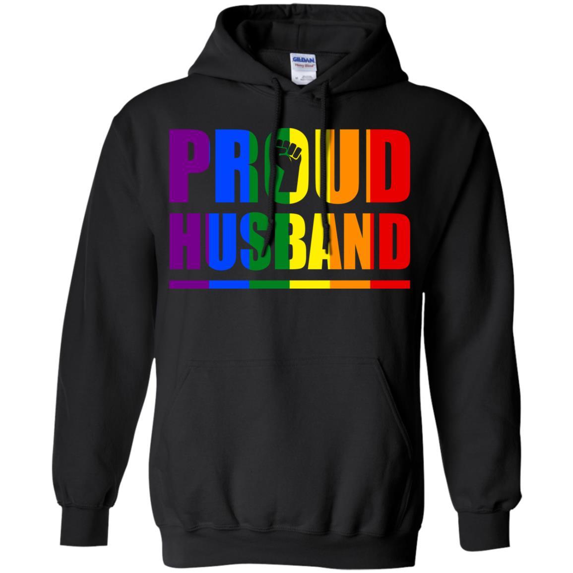 Proud Husband Gay Pride Month LGBT-T-Shirt & Hoodie-Pullover Hoodie-Black