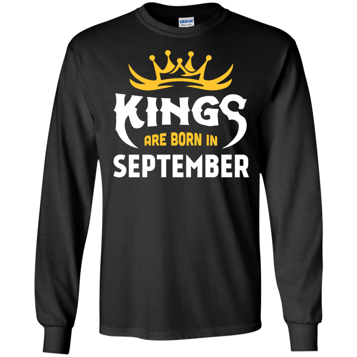 Kings Are Born In September-T-Shirt & Hoodie-Long Sleeve T-Shirt-Black