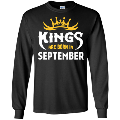 Kings Are Born In September-T-Shirt & Hoodie-Long Sleeve T-Shirt-Black