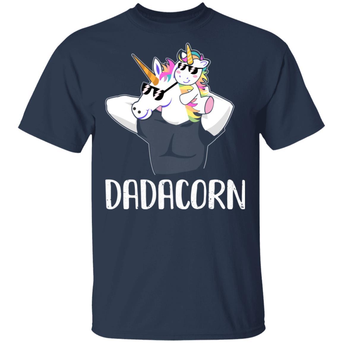 Dadacorn Unicorn Dad And Baby Christmas Gift-T-Shirt & Hoodie-Classic T-Shirt-Navy