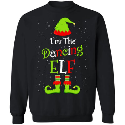 I'm The Dancing Elf Family Matching Funny Christmas Group Gift-T-Shirt & Sweatshirt-Crewneck Sweatshirt-Black