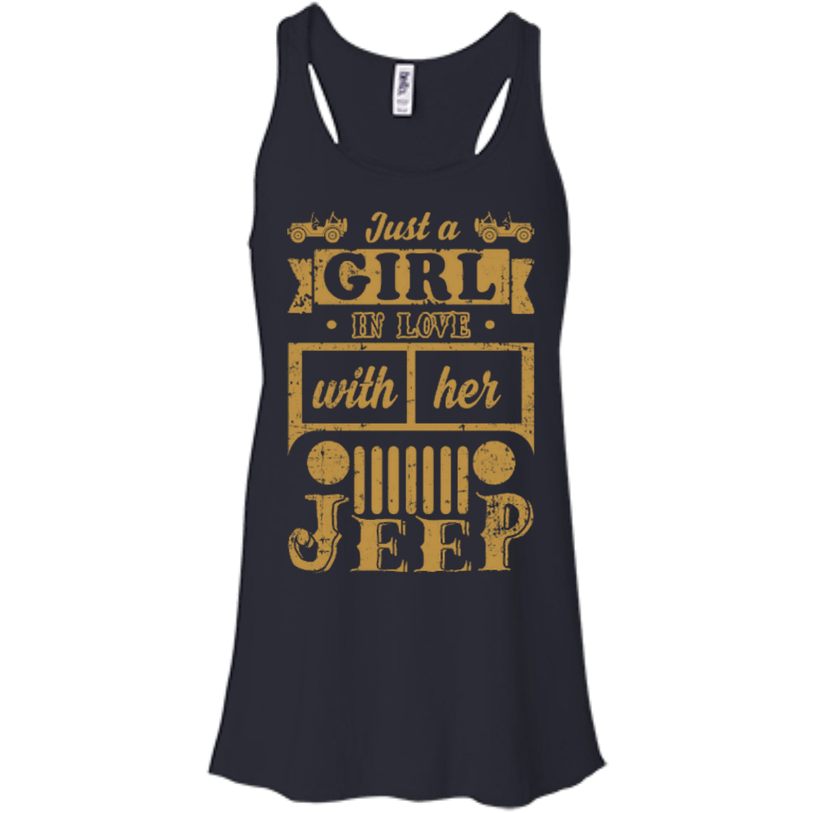 Just A Girl In Love With Her Jeep-T-Shirt & Hoodie-Women's Flowy Racerback Tank-Midnight
