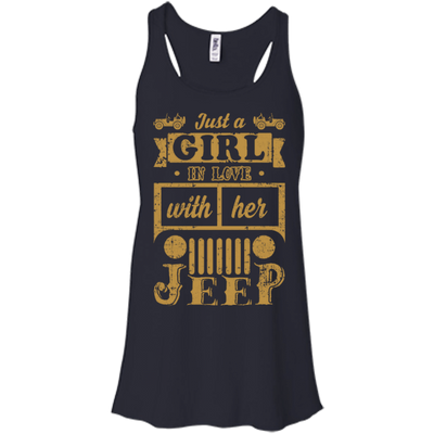 Just A Girl In Love With Her Jeep-T-Shirt & Hoodie-Women's Flowy Racerback Tank-Midnight