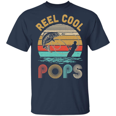 Vintage Reel Cool Pops Fish Fishing Father's Day Gift-T-Shirt & Hoodie-Classic T-Shirt-Navy