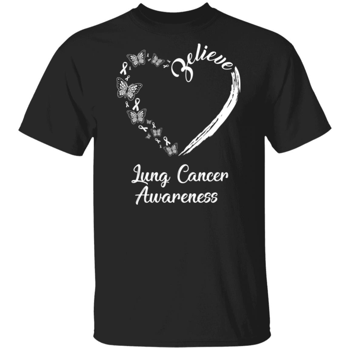 Butterfly Believe Lung Cancer Awareness Ribbon Gifts