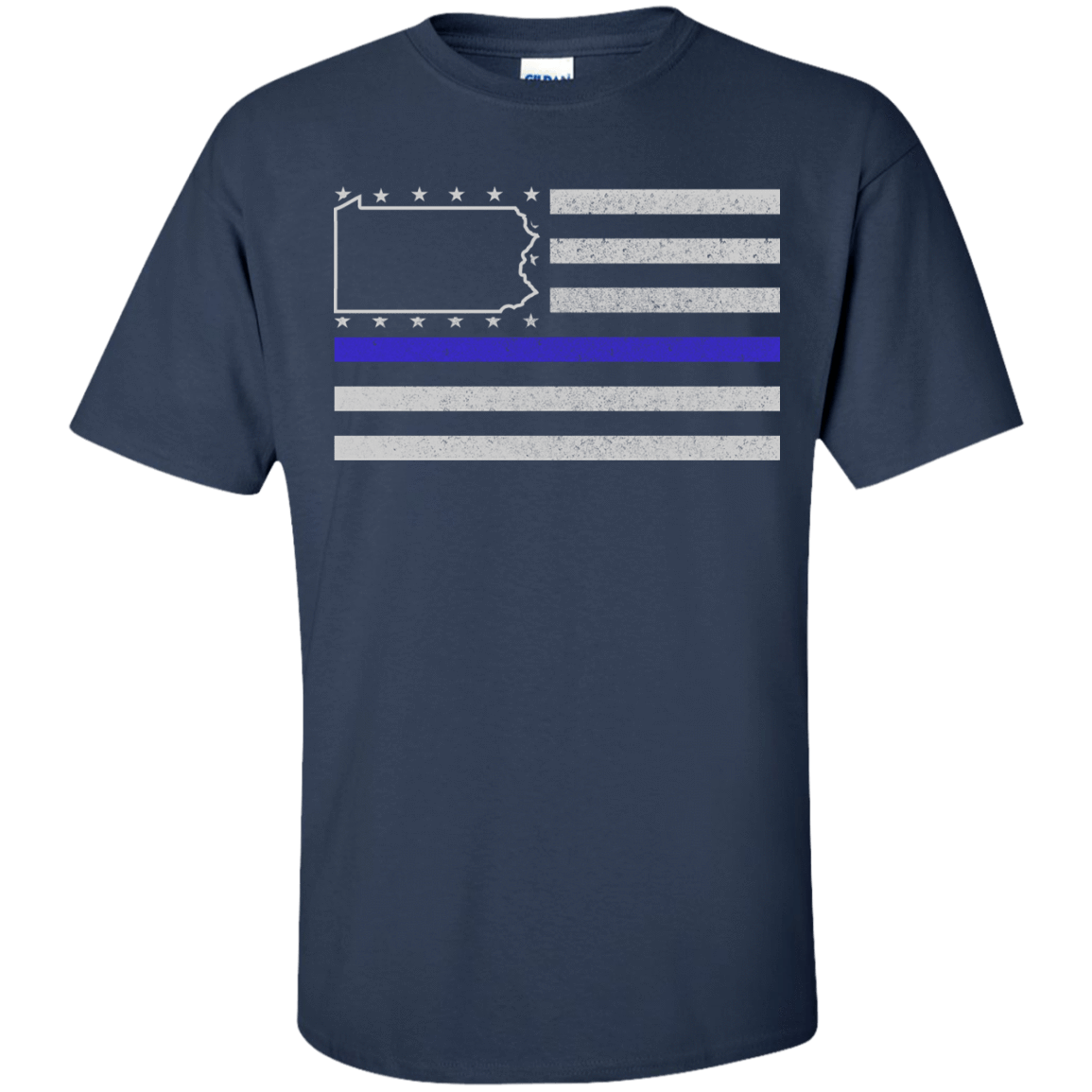Pennsylvania Thin Blue Line Police State-T-Shirt & Hoodie-Classic T-Shirt-Navy