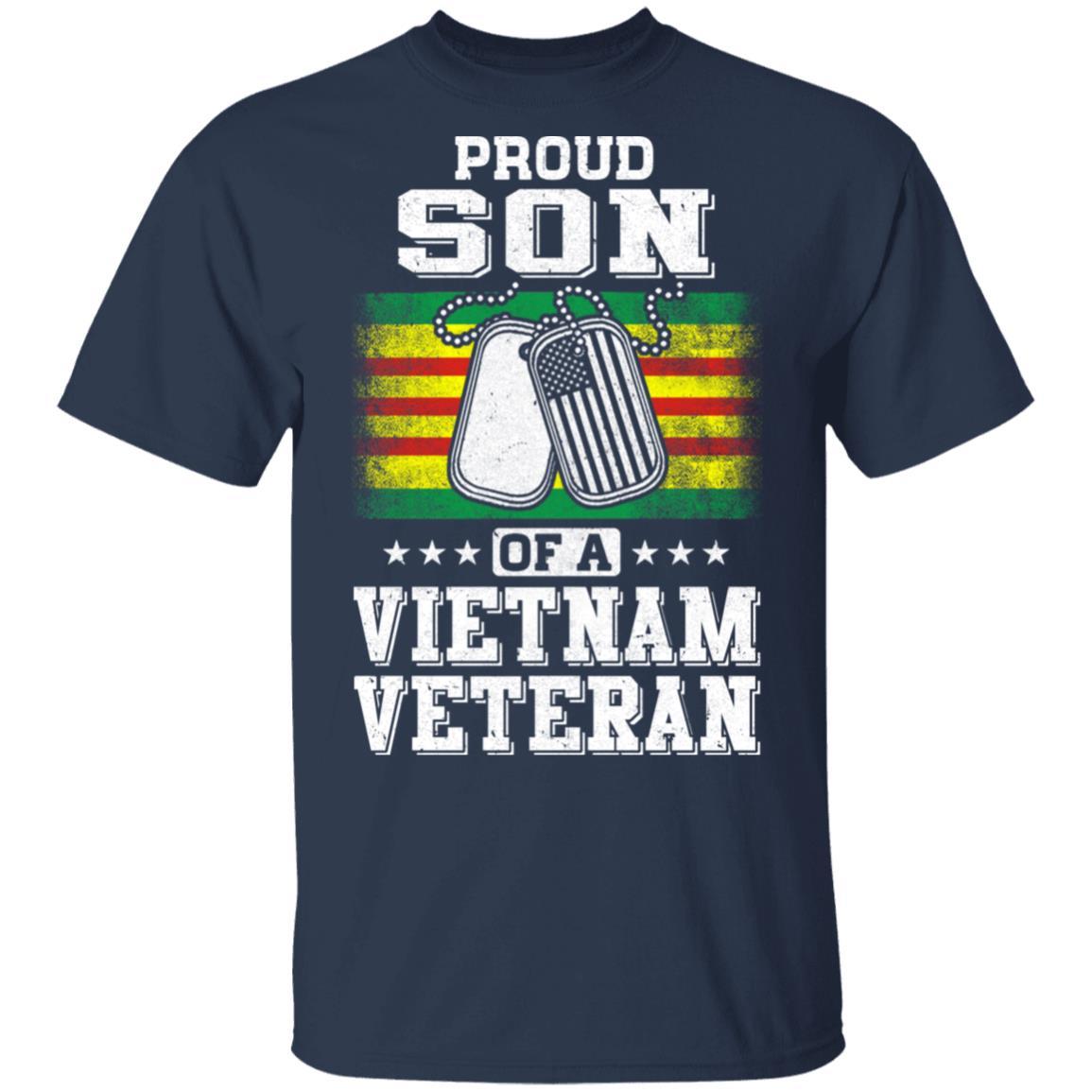 Proud Son Of A VietNam Veteran Dad Mom-T-Shirt & Hoodie-Classic T-Shirt-Navy