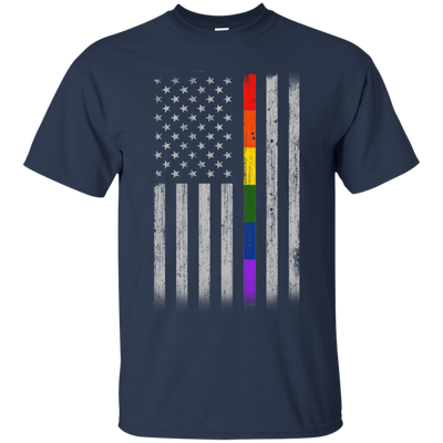 Rainbow Lesbian Gay Pride LGBT America Flag-T-Shirt & Hoodie-Classic T-Shirt-Navy