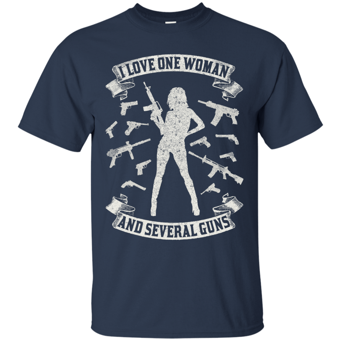 I Love One Woman And Several Guns-T-Shirt & Hoodie-Classic T-Shirt-Navy
