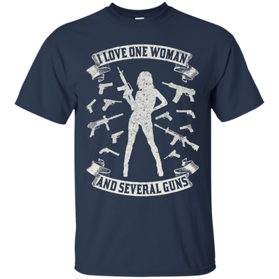 I Love One Woman And Several Guns-T-Shirt & Hoodie-Classic T-Shirt-Navy