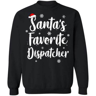 Santa's Favorite Dispatcher Perfect Christmas Gift-T-Shirt & Sweatshirt-Crewneck Sweatshirt-Black