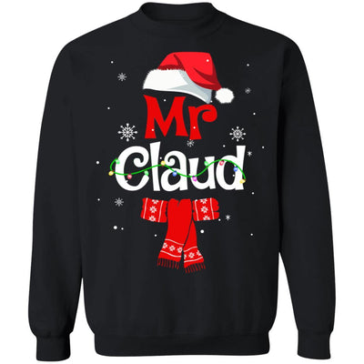 Mr Claus Daddy Claus Mama Claus Family Pajamas Christmas-T-Shirt & Sweatshirt-Crewneck Sweatshirt-Black