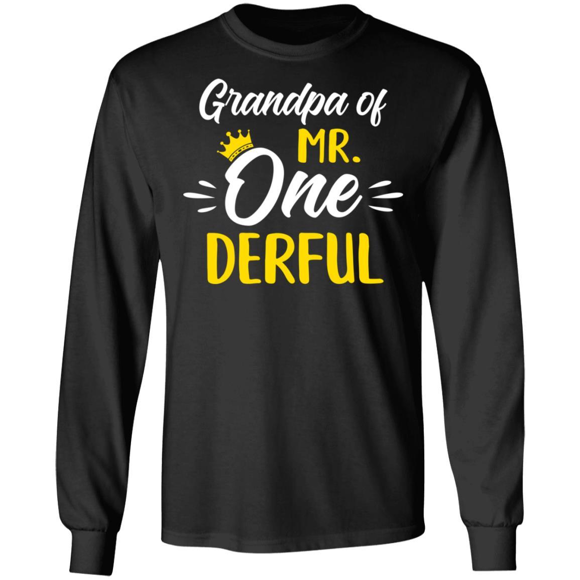 Grandpa Of Mr Onederful 1st Birthday Party Costumes Gifts-T-Shirt & Hoodie-Long Sleeve T-Shirt-Black