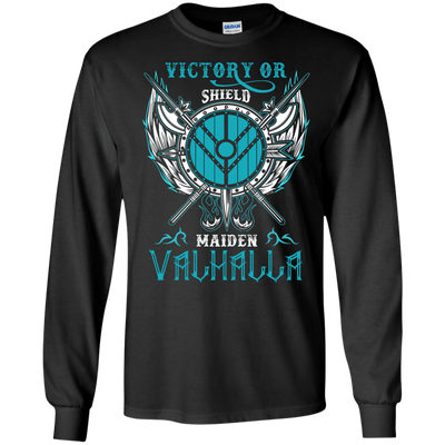 Shieldmaiden Victory Or Valhalla-T-Shirt & Hoodie-Long Sleeve T-Shirt-Black