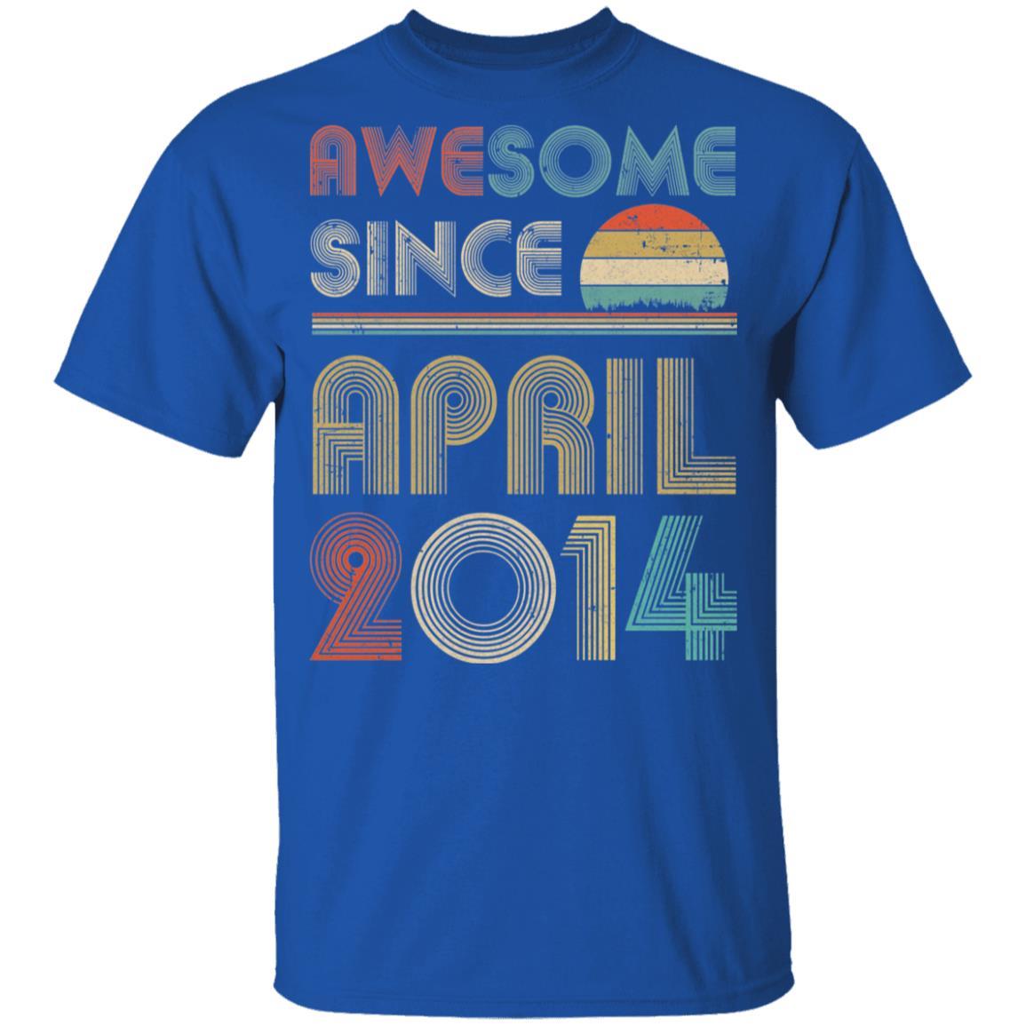 Awesome Since April 2014 Vintage 7th Birthday Gifts Youth-Youth Shirt-Youth T-Shirt-Royal