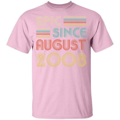 Epic Since August 2008 Vintage 13th Birthday Gifts Youth-Youth Shirt-Youth T-Shirt-Light Pink