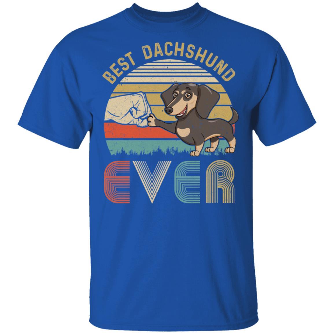 Vintage Best Dachshund Dad Ever Bump Fit Funny Dad Gifts-T-Shirt & Hoodie-Classic T-Shirt-Royal