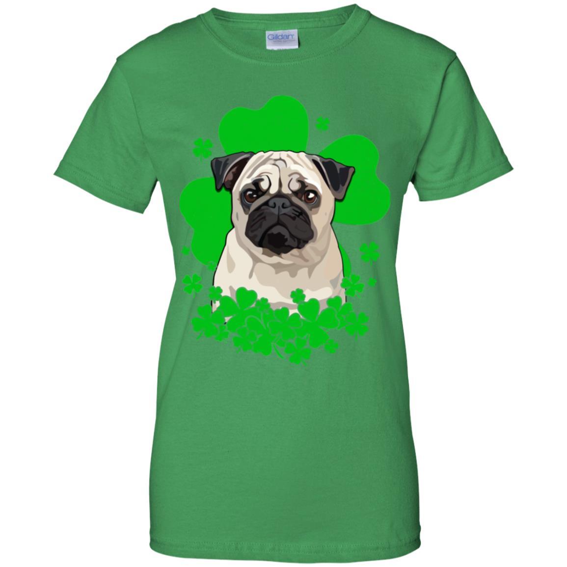 Pug St. Patrick's Day Clovers-T-Shirt & Hoodie-Women's T-Shirt-Irish Green