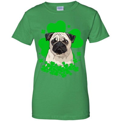 Pug St. Patrick's Day Clovers-T-Shirt & Hoodie-Women's T-Shirt-Irish Green