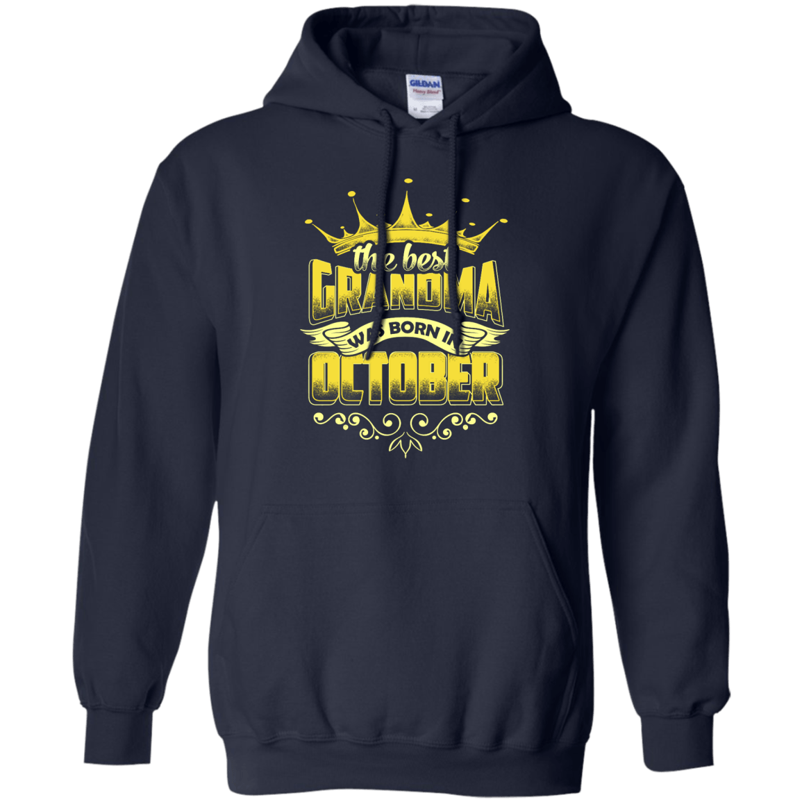 The Best Grandma Was Born In October-T-Shirt & Hoodie-Pullover Hoodie-Navy