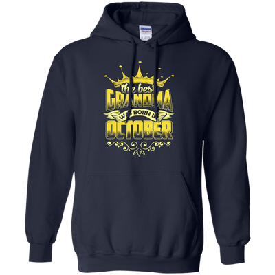 The Best Grandma Was Born In October-T-Shirt & Hoodie-Pullover Hoodie-Navy