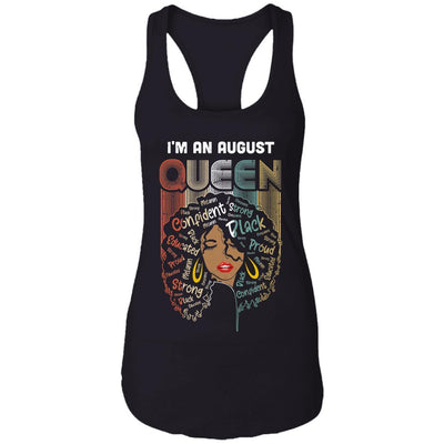 August Birthday For Women Gifts I'm An August Queen Girl-T-Shirt & Tank Top-Women's Ideal Racerback Tank-Black