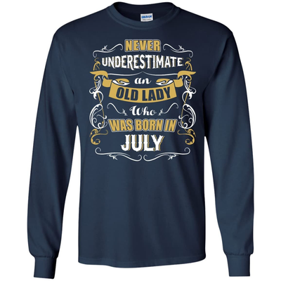 An Old Lady Who Was Born In July-T-Shirt & Hoodie-Long Sleeve T-Shirt-Navy