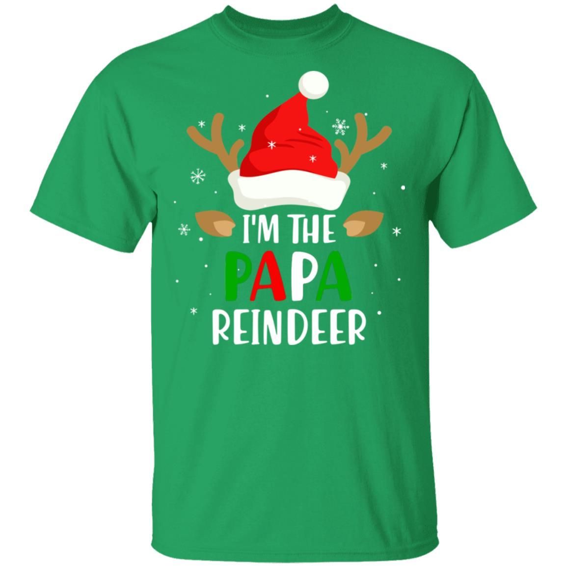 I'm The Papa Reindeer Matching Family Christmas-T-Shirt & Sweatshirt-Classic T-Shirt-Irish Green
