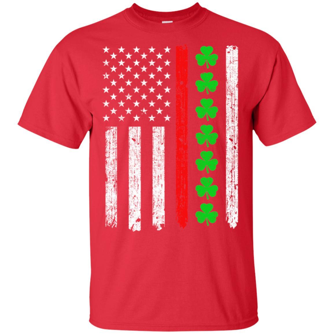 Thin Red Line Shamrock Irish St Patricks Day Fireman-T-Shirt & Hoodie-Classic T-Shirt-Red