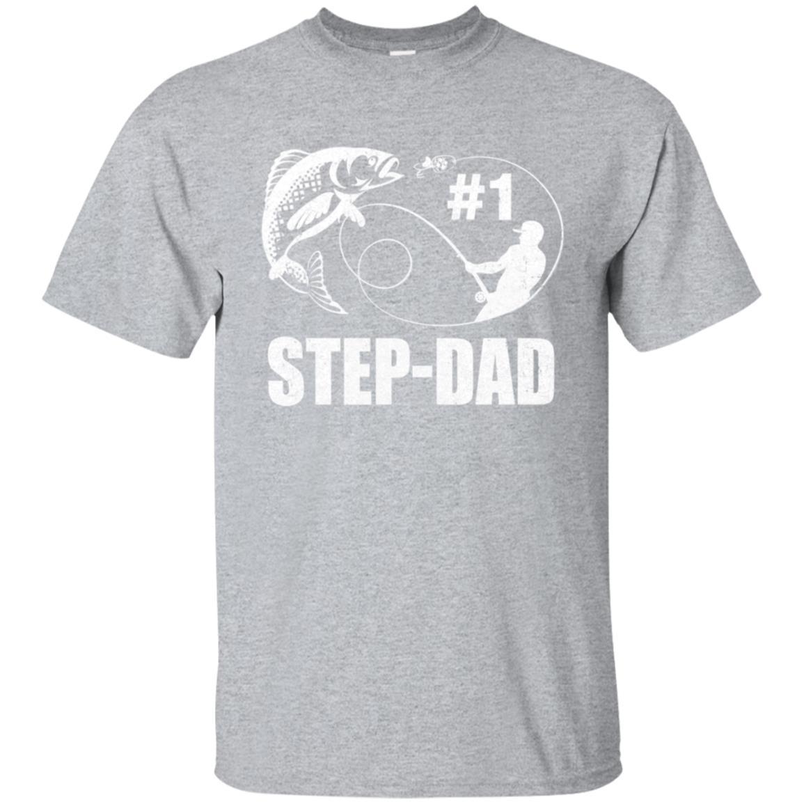 #1 Step-Dad Fishing Fisherman Best Fathers Day Gift-T-Shirt & Hoodie-Classic T-Shirt-Sport Grey