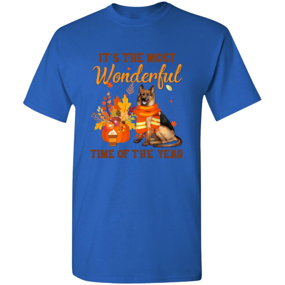 German Shepherd Autumn It's The Most Wonderful Time Of The Year-T-Shirt & Hoodie-Classic T-Shirt-Royal
